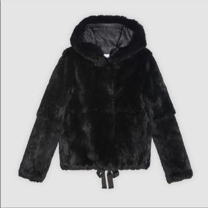 Sandro - rabbit fur jacket (worn once - perfect condition)